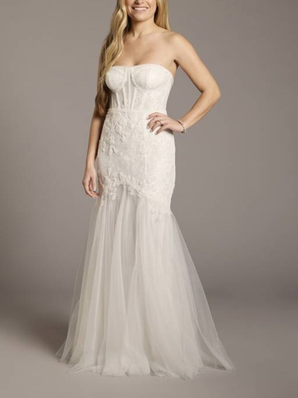 David's Bridal The Edit by DB Studio Beaded Lace Mermaid Wedding Dress NWT